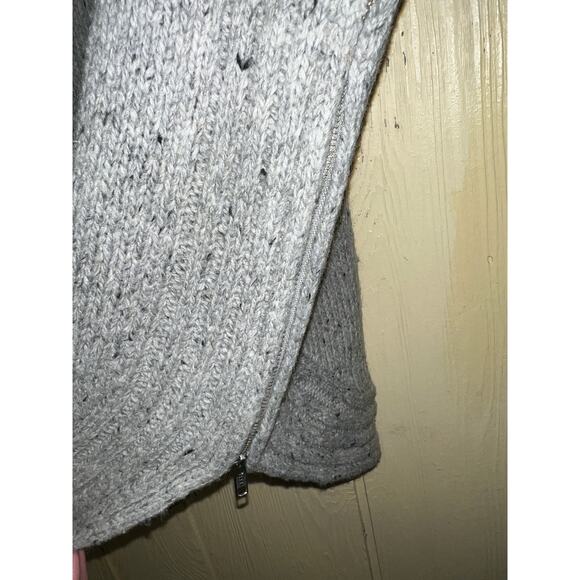 Wool Blend Medium Cynthia Rowley Curvy Hem Cowl Neck Sweater Side Zip Gray - Picture 3 of 8